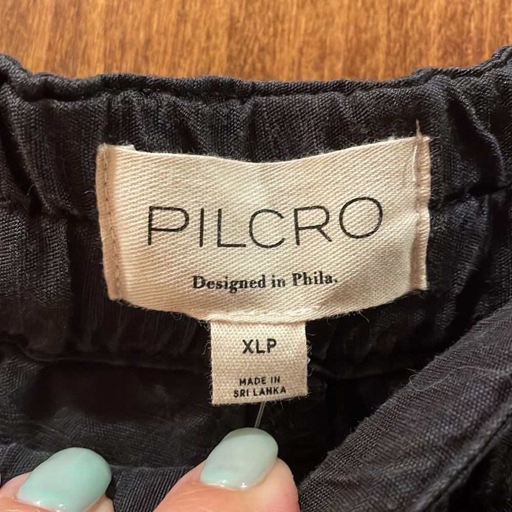 NWT’s Anthropologie Pilcro Cargo Baggy Black Linen Convertible Pants Size XL - Picture 9 of 15